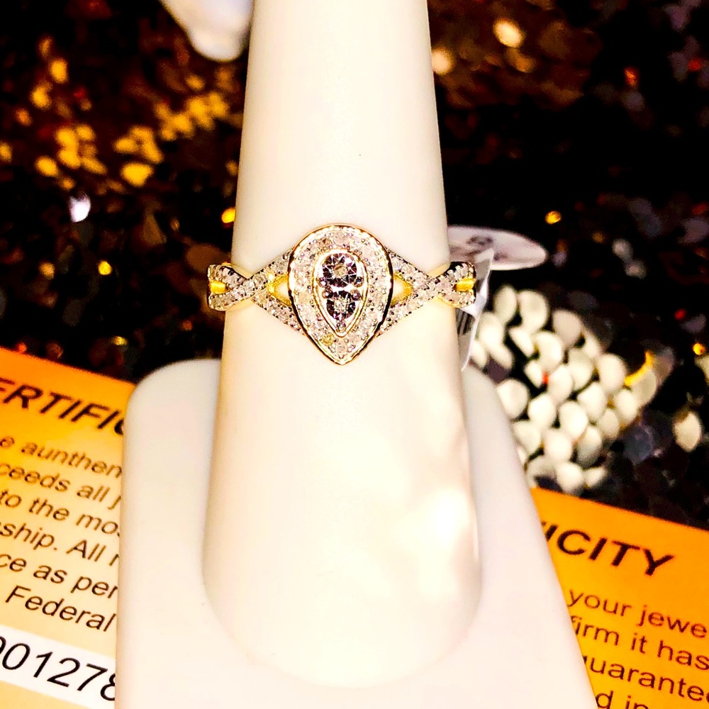 Real diamond engagement ring for women, genuine diamond promise ring anniversary